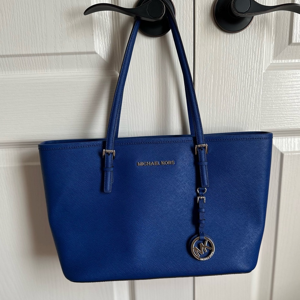 Michael Kors Royal Blue Tote Purse Authentic